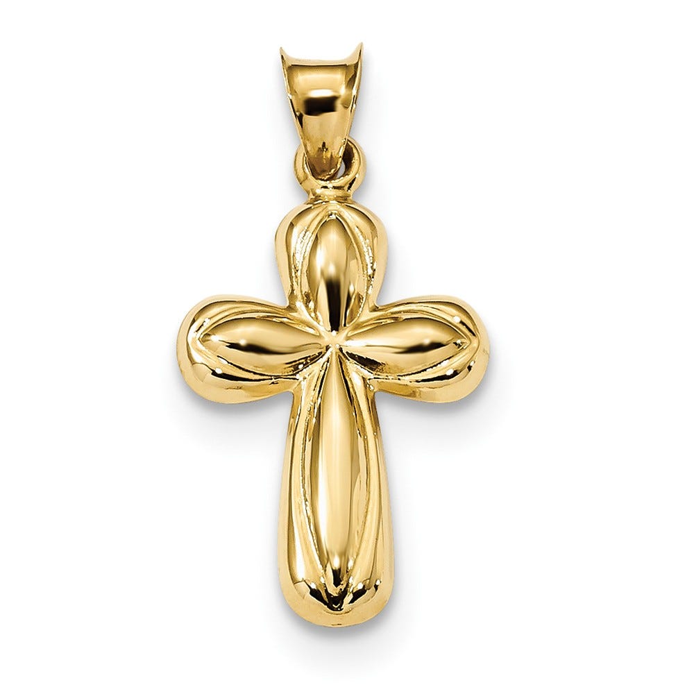 14k Polished Stamping Cross Pendant