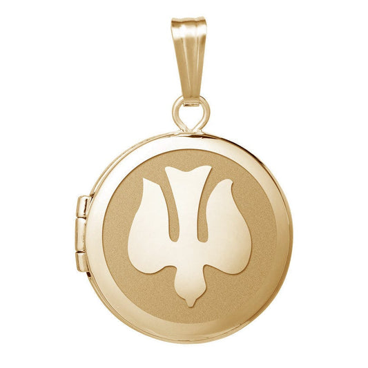 14k Yellow Gold Round "Confirmation" Holy Spirit Locket