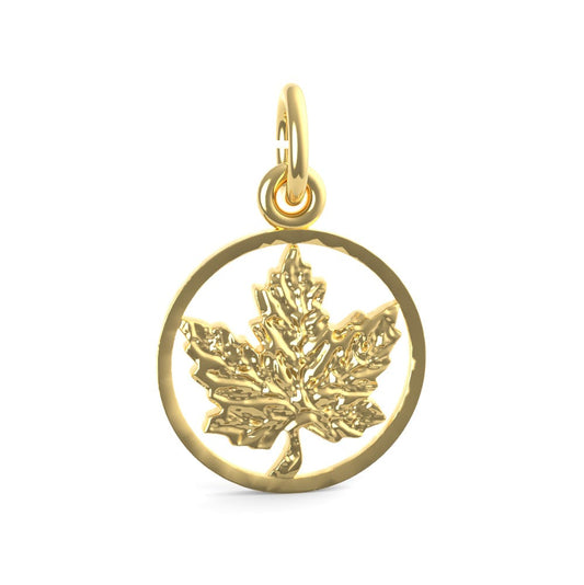 Ringed Maple Leaf Charm