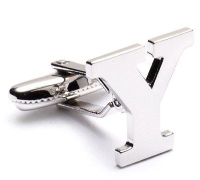 Genuine Sterling Silver Letter "Y" Cufflinks