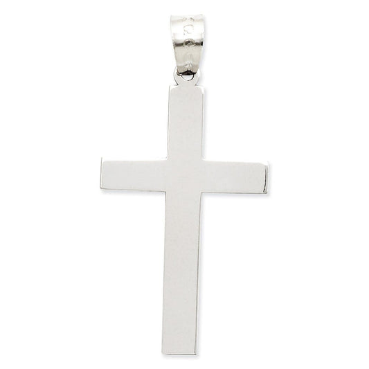 14k White Gold Polished Cross Pendant