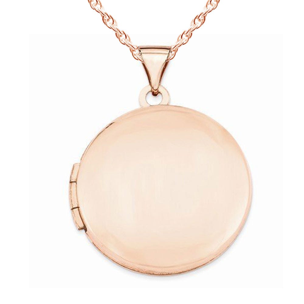 14k Rose Gold Round Photo Locket