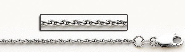 14K White Gold 1.5mm Parrisan Wheat Chain