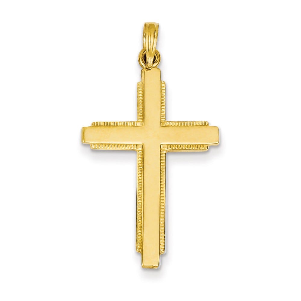 14K Solid Cross Pendant