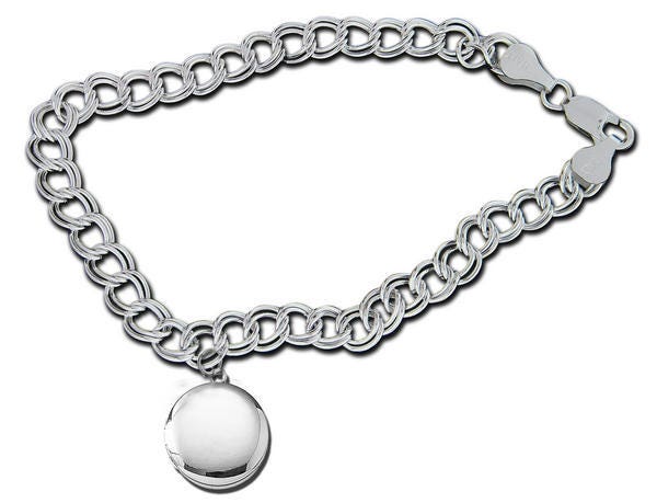 Sterling Silver Round Locket Bracelet