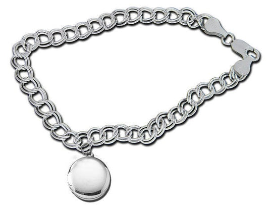Sterling Silver Round Locket Bracelet