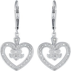 Diamond Heart Design Earrings