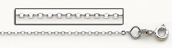 14K White Gold 0.8mm Cable Link Chain