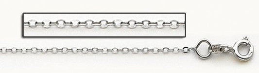 14K White Gold 0.8mm Cable Link Chain
