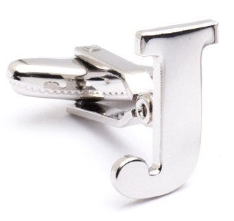 Genuine Sterling Silver Letter "J" Cufflinks