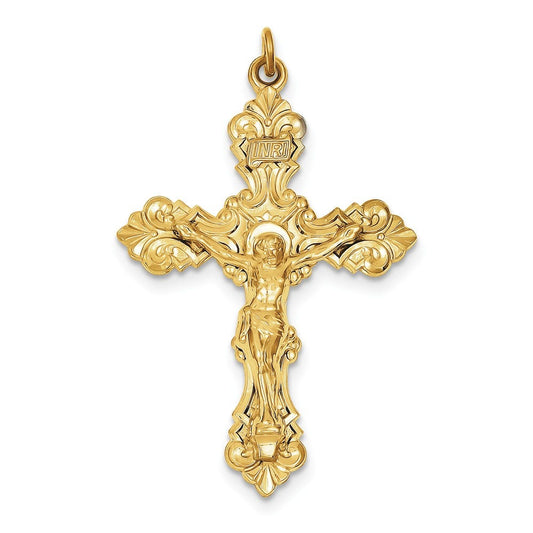 Sterling Silver & 24k Gold -plated INRI Crucifix Pendant