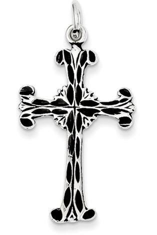 Sterling Silver Antiqued Cross Charm