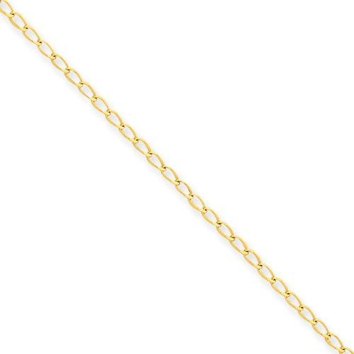14k Polished Fancy Link Anklet