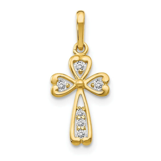 14k CZ Children\'s Cross Pendant