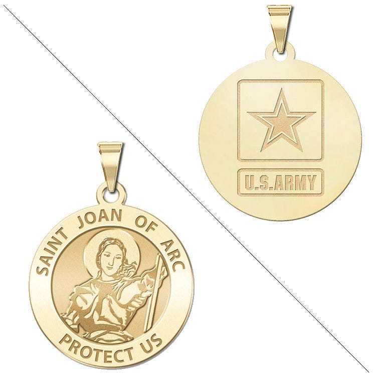 Saint Joan of Arc Doubledside ARMY Religious Medal "EXCLUSIVE"