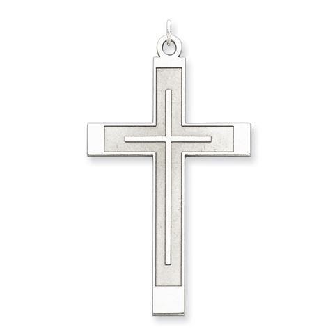 Sterling Silver Laser Designed Cross Pendant