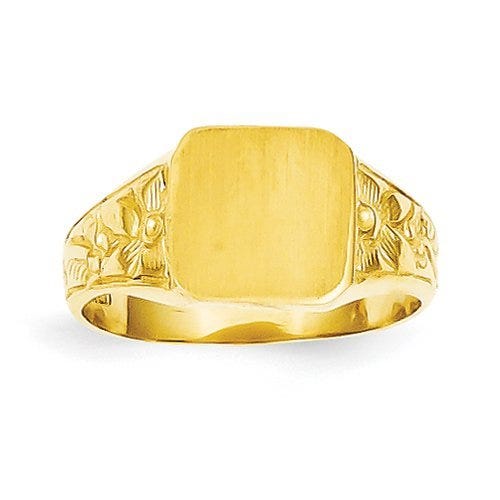 14K Gold Boy's Fancy Square Signet Ring