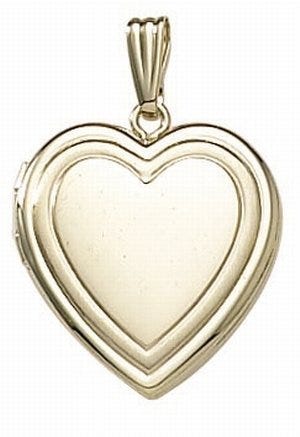 14K Gold Filled Heart Photo Locket - 3/4 inch x 3/4 inch