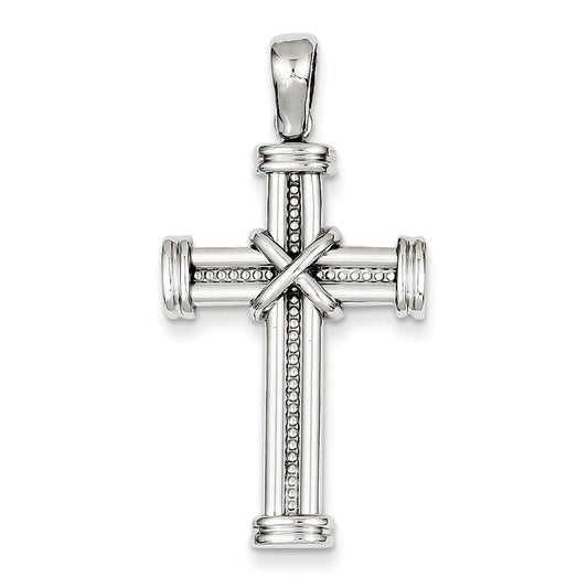 14k White Gold Latin Cross Pendant