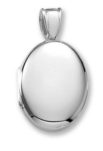 18k Premium Weight White Gold Oval Picture Locket Jewelry