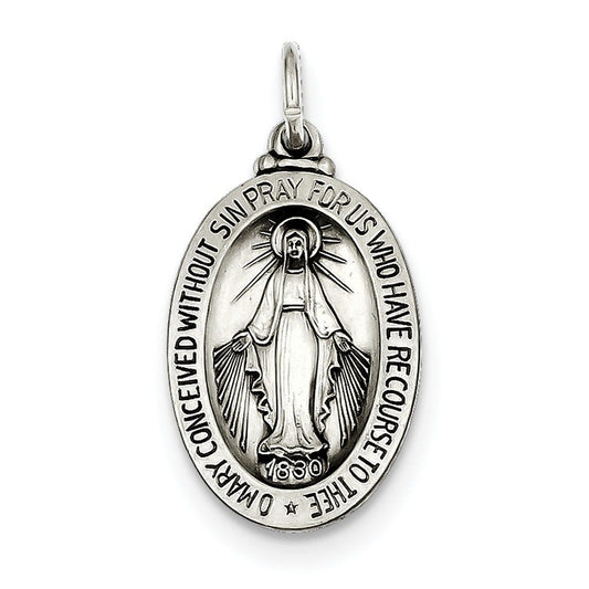 Sterling Silver Antiqued Miraculous Medal