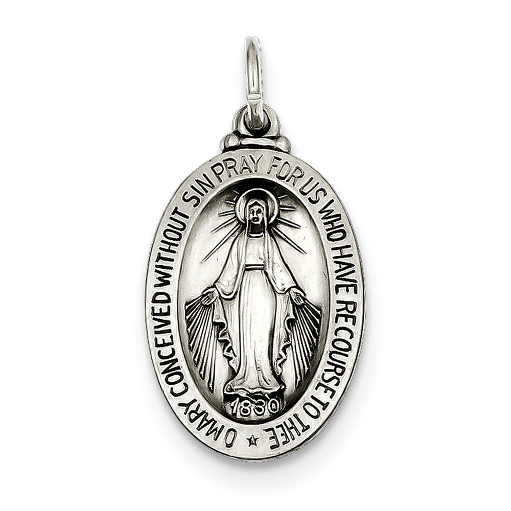Sterling Silver Antiqued Miraculous Medal
