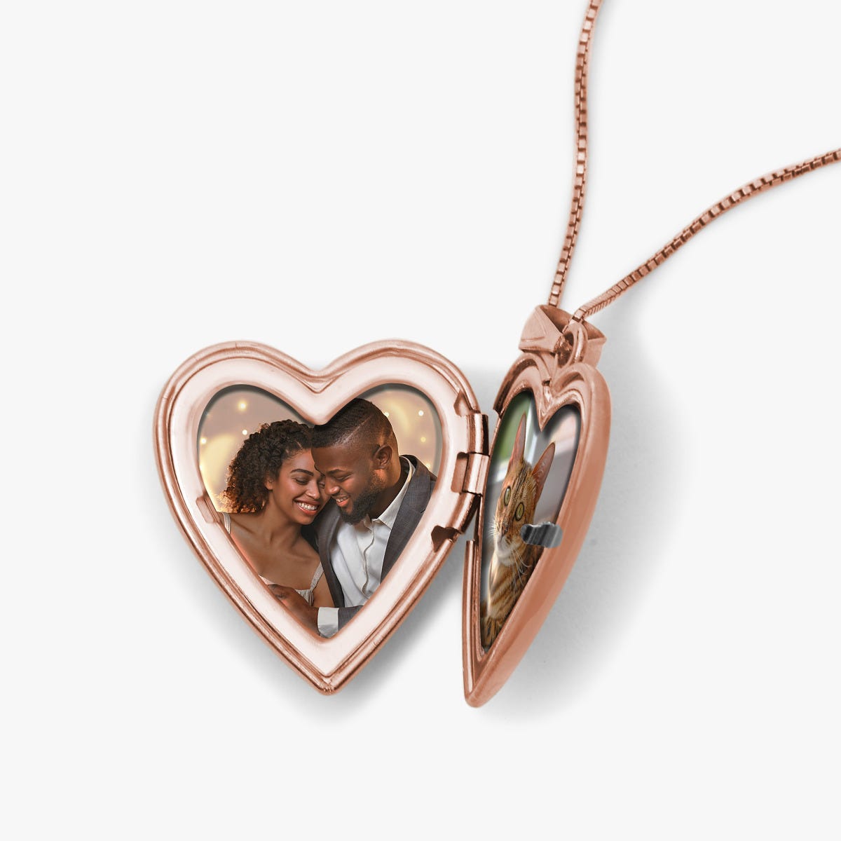 14k Rose Gold Classic Heart Photo Locket