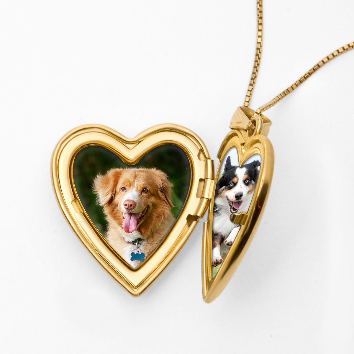 Solid 14K Yellow Gold Floral Heart Photo Locket