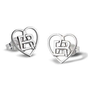 Exclusive Heart Shaped Monogram Overlapping Initial Earrings