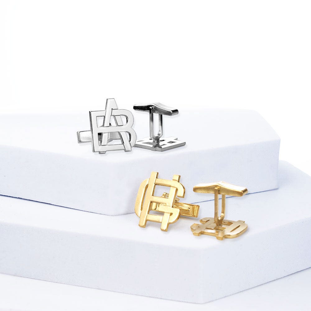 Exclusive Monogram Overlapping Initial Cufflinks