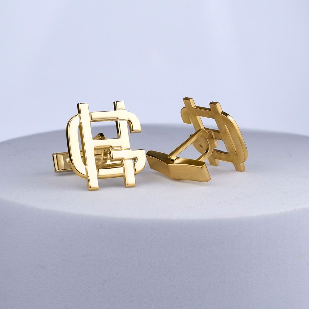 Exclusive Monogram Overlapping Initial Cufflinks