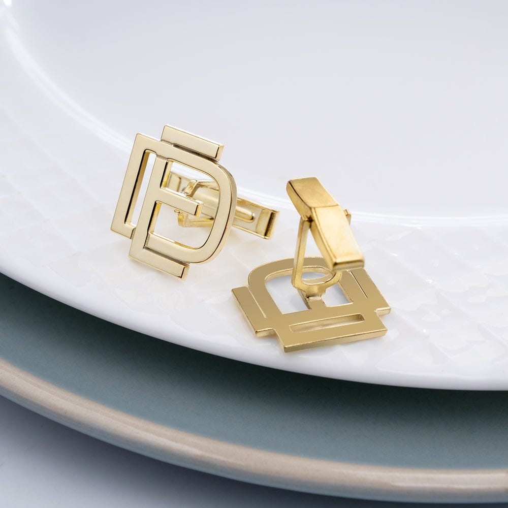Exclusive Monogram Overlapping Initial Cufflinks