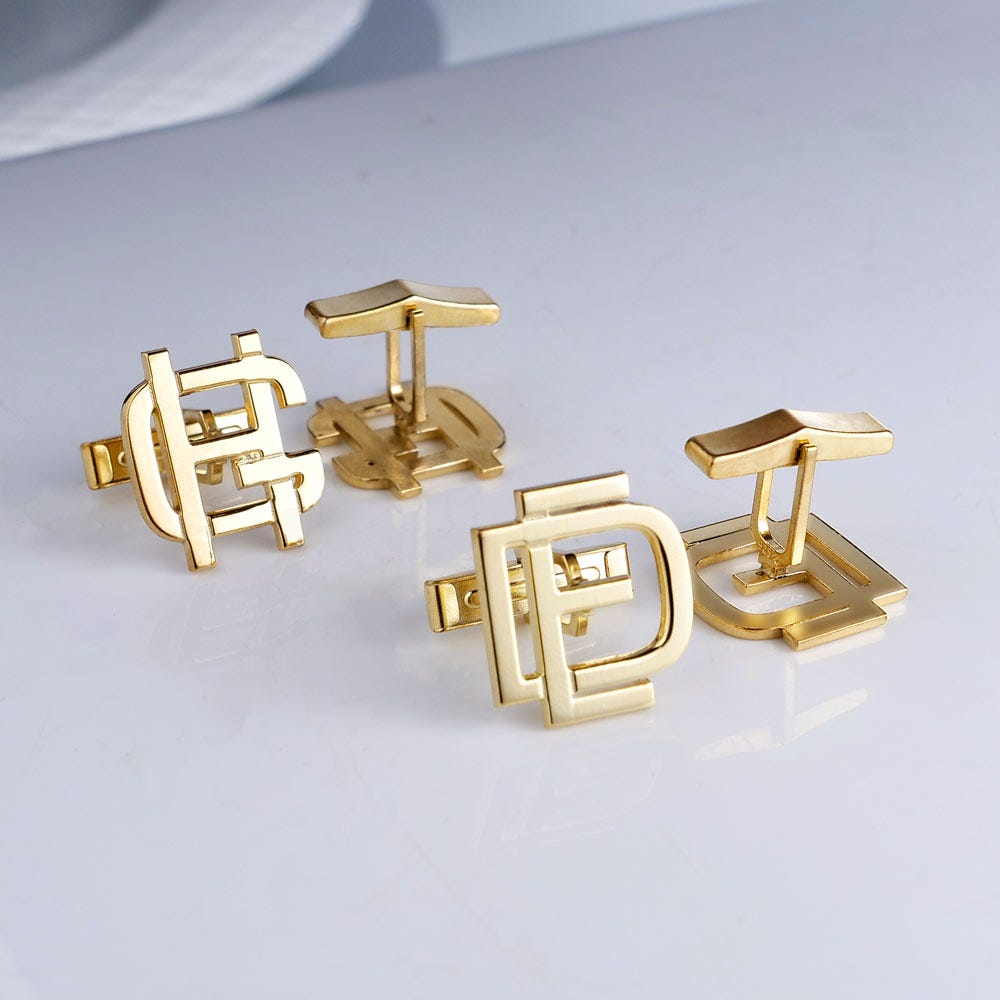Exclusive Monogram Overlapping Initial Cufflinks