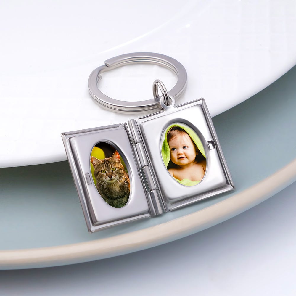 Rectangle Locket Keychain