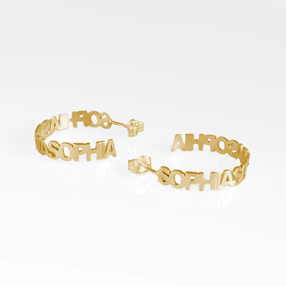 Pair Of Hoop Block Style Earrings