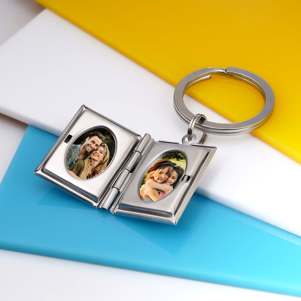 Rectangle Locket Keychain
