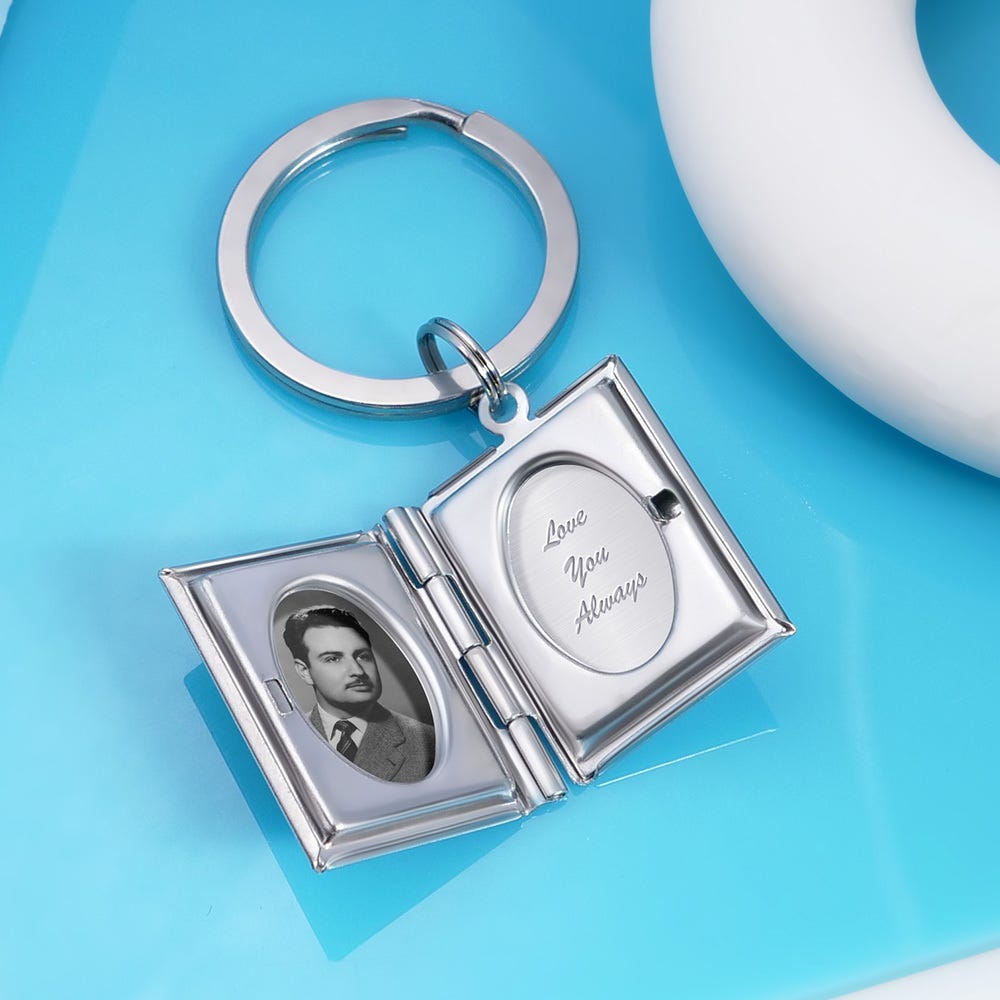 Rectangle Locket Keychain