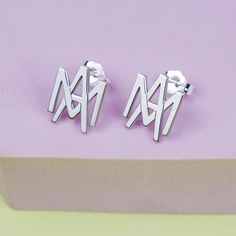 Exclusive Monogram Overlapping Initial Earrings