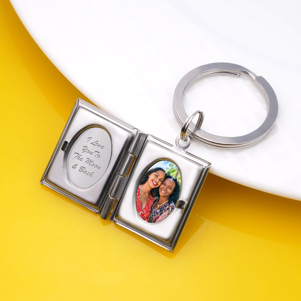 Rectangle Locket Keychain