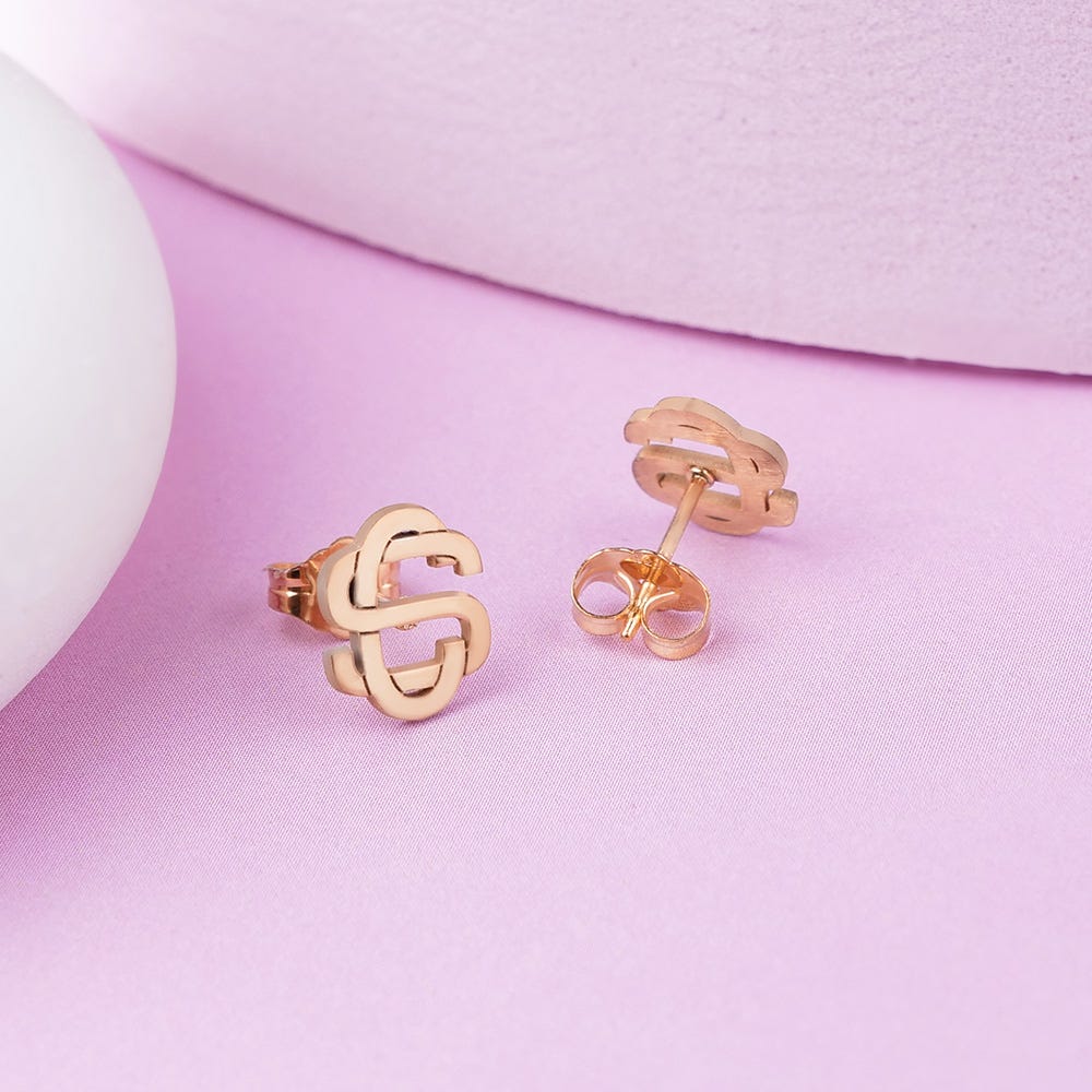 Exclusive Monogram Overlapping Initial Earrings