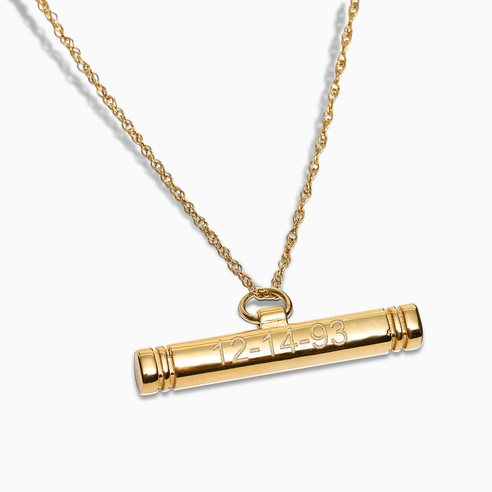 Personalized Horizontal T-Bar Name Necklace w/ Chain