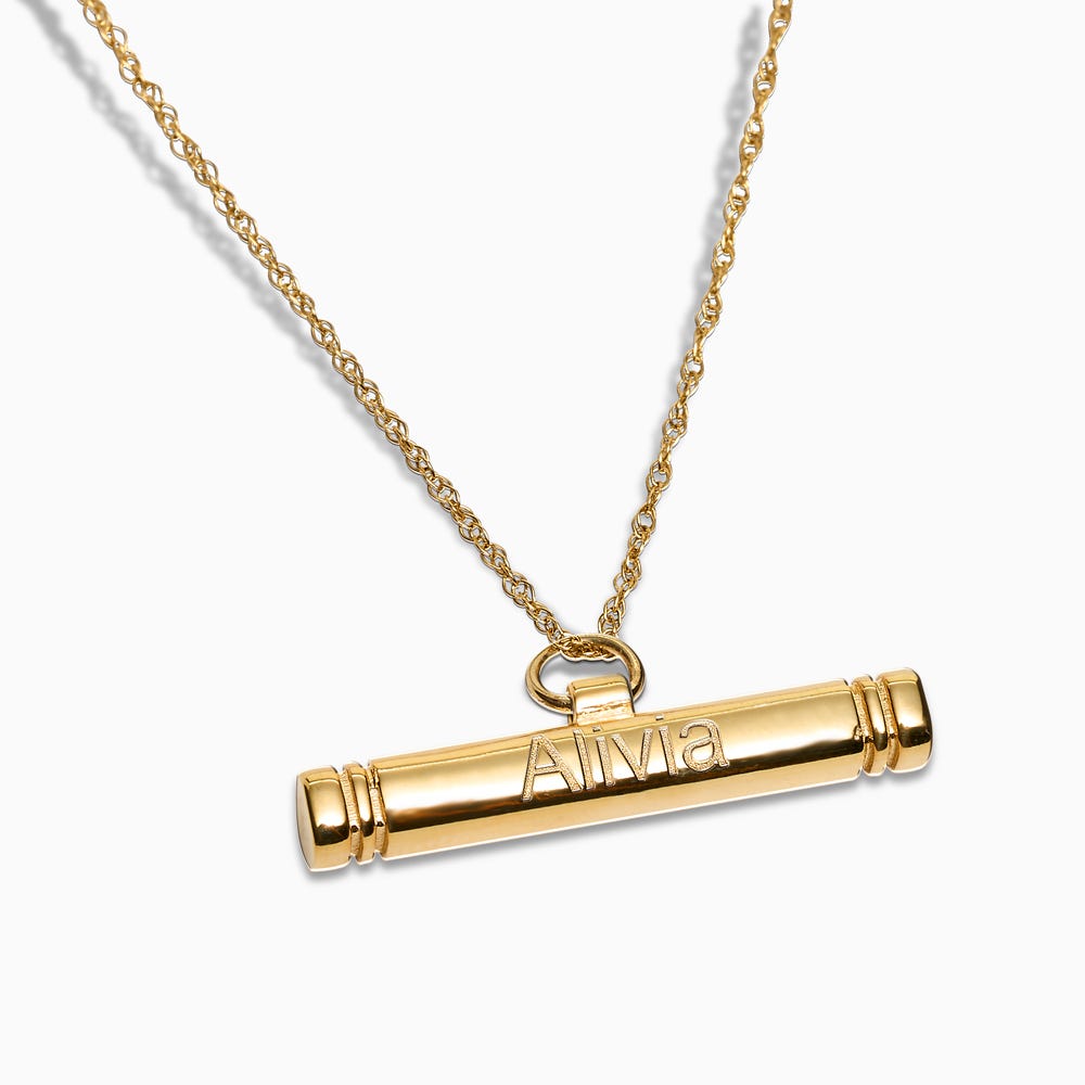Personalized Horizontal T-Bar Name Necklace w/ Chain