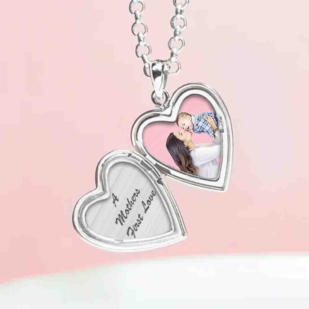 Sterling Silver Mother & Daughter Forever Heart Photo Locket