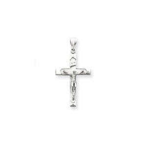 14k White Gold Crucifix Pendant