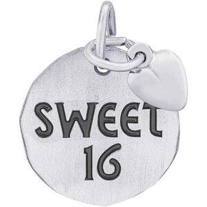 SWEET 16 TAG W/HEART ENGRAVABLE