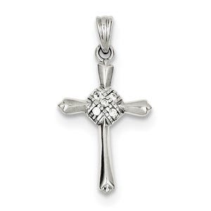 Sterling Silver CZ Celtic Cross Pendant