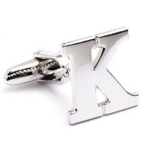 Genuine Sterling Silver Letter "K" Cufflinks
