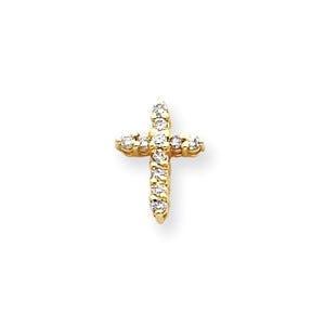 14k AA Diamond Cross Pendant
