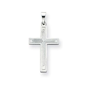 14k White Gold Cross Pendant