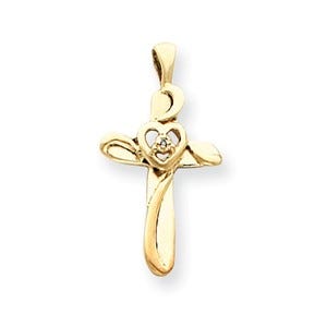 14k AA Diamond Cross Pendant